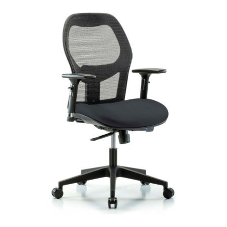 E Com Mesh Back Antibacterial Industrial Chair - Vinyl Seat - Carbon Supernova EXE-MDHCH-RG-H0-A2-RC-8823